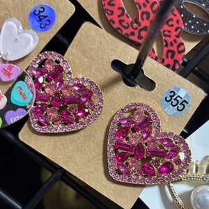 Pink Heart Shaped Earrings